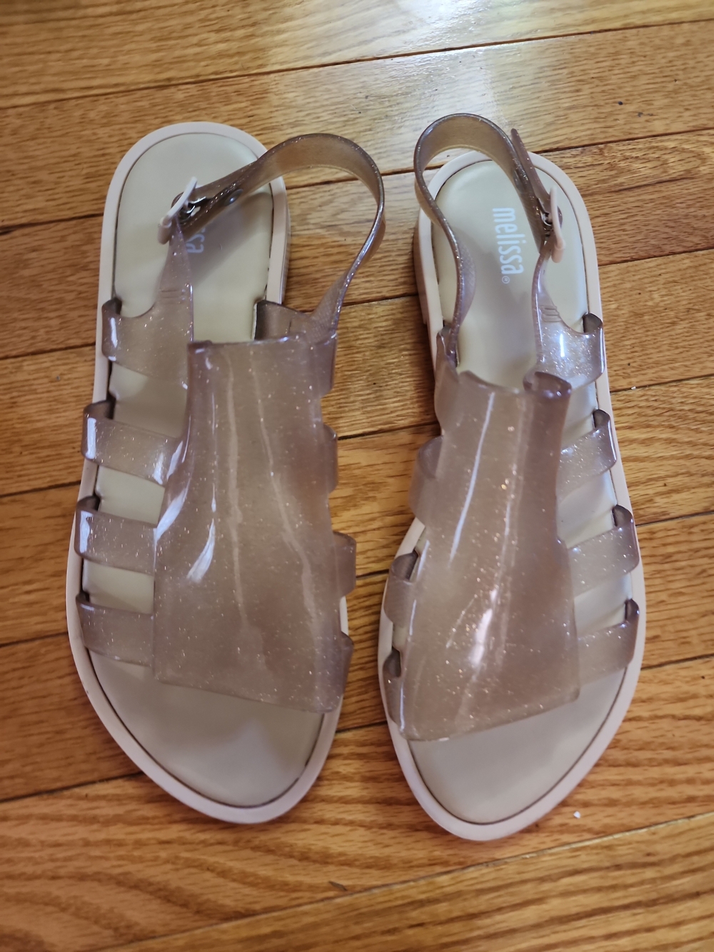Melissa Boemia Women's Glitter Jelly Sandals in Nude